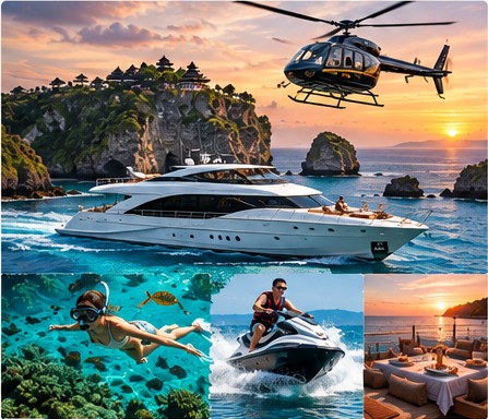 Luxury yacht, helicopter flight and ocean experiences in Bali