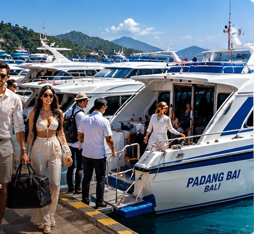 Fastboat operating between Bali and Nusa Penida